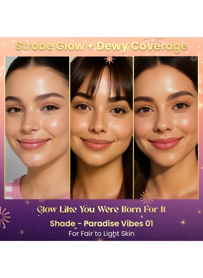 FACESCANADA Strobe Skincare Combo for Instant Glow | Strobe Serum, 15ml + Strobe CC Tint - Paradise Vibes, 18ml | SPF 30 | Dewy Highlighter Like Glow | For Fair To Light Skin | Pack of 2 - Image 4